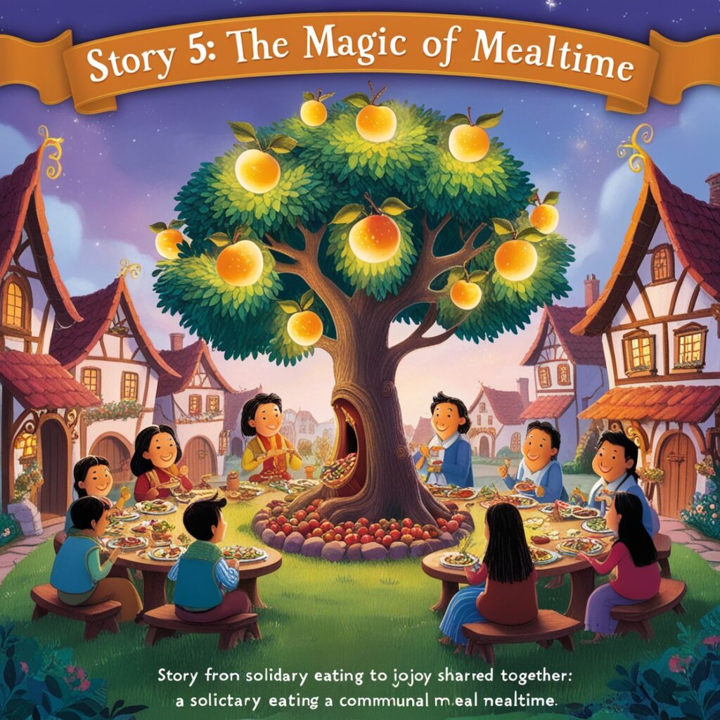 A wise owl teaches forest animals the value of sharing meals and enjoying each other's company, transforming their mealtimes into joyous gatherings.