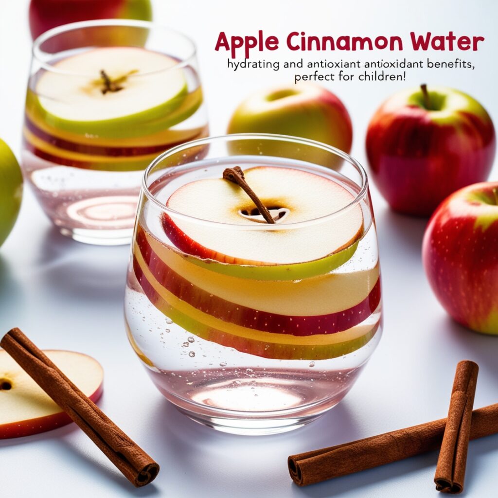 A refreshing glass of apple cinnamon water, infused with apple slices and a cinnamon stick, offers a delicious alternative to tea and coffee, highlighting its hydrating and antioxidant benefits.