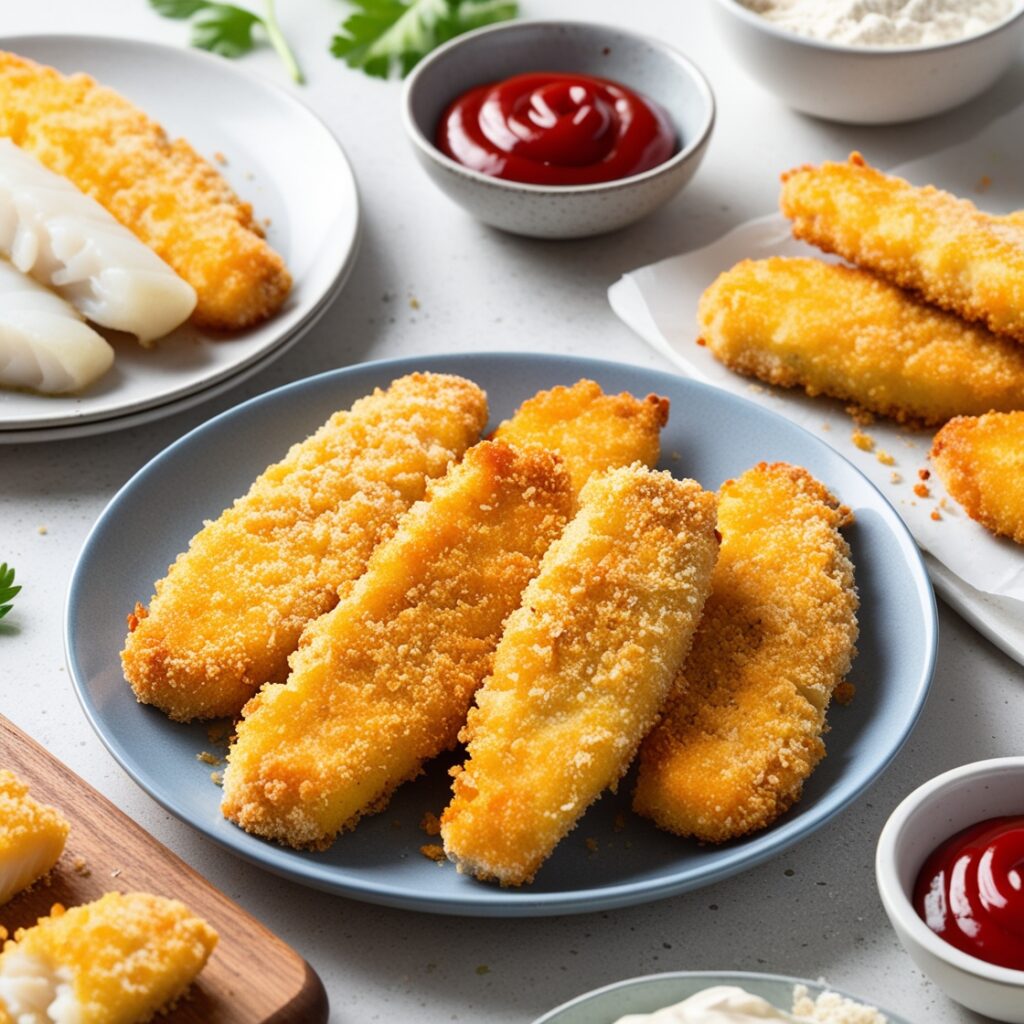 Appetizing image of a Homemade Fish Fingers