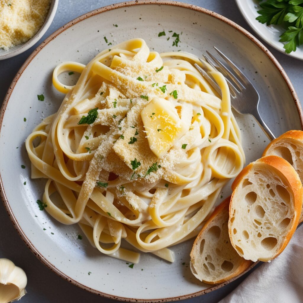 A delicious image of Homemade Pasta Alfredo, Inspired by Domino’s Pasta Alfredo.