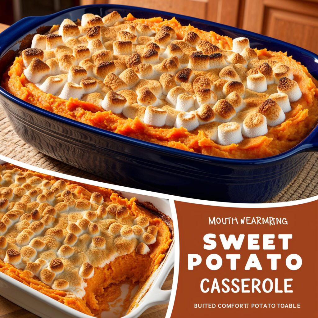 Bubbling Sweet Potato Casserole topped with toasted mini marshmallows in a warm, inviting dish is a comforting treat that can be part of a balanced diet rich in immunity-boosting foods.