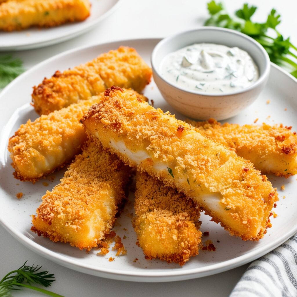 Crispy Baked Fish Sticks image that's packed with nutrition while being fun and easy for picky eaters to enjoy!