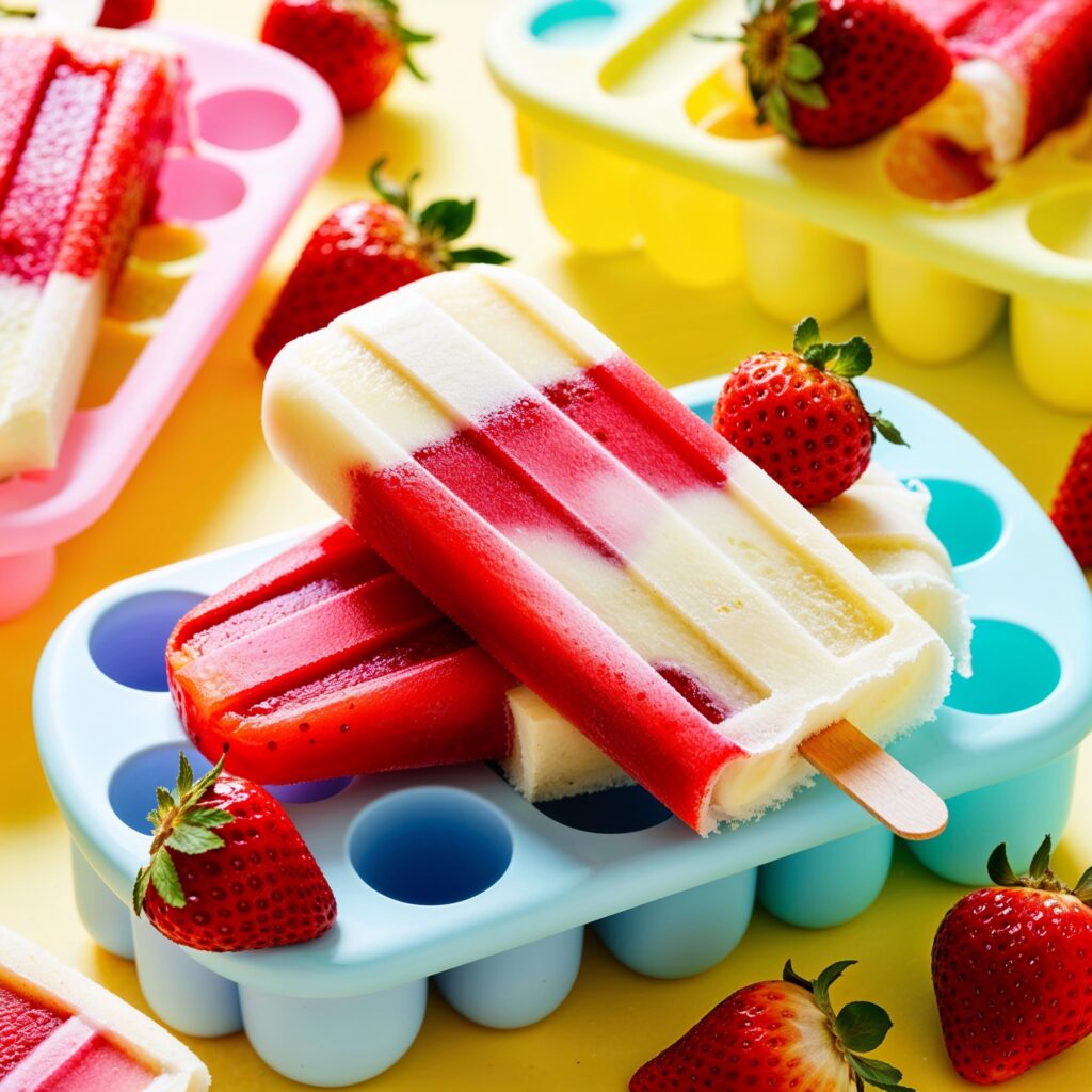 Delight in vibrant Strawberry Banana flavors, perfect for cooling off on a hot day!
