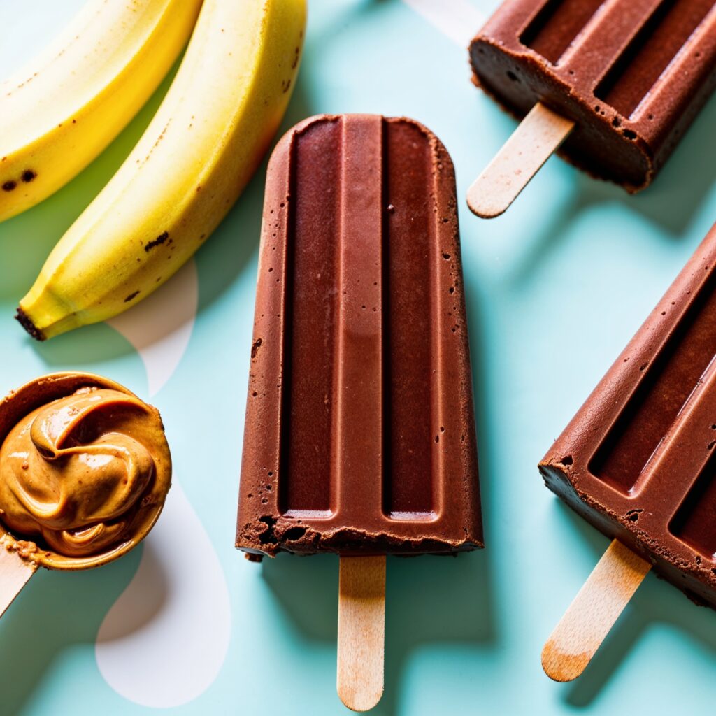 Enjoy Homemade Popsicles with a delightful blend of chocolate and banana flavors!