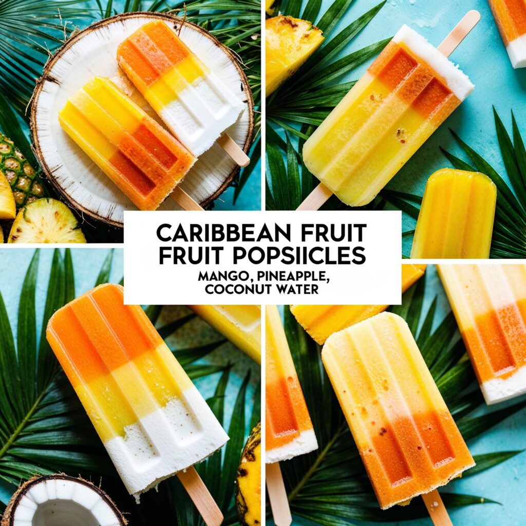 Refreshing popsicles bursting with tropical flavors of mango and pineapple, perfect for a sunny day!