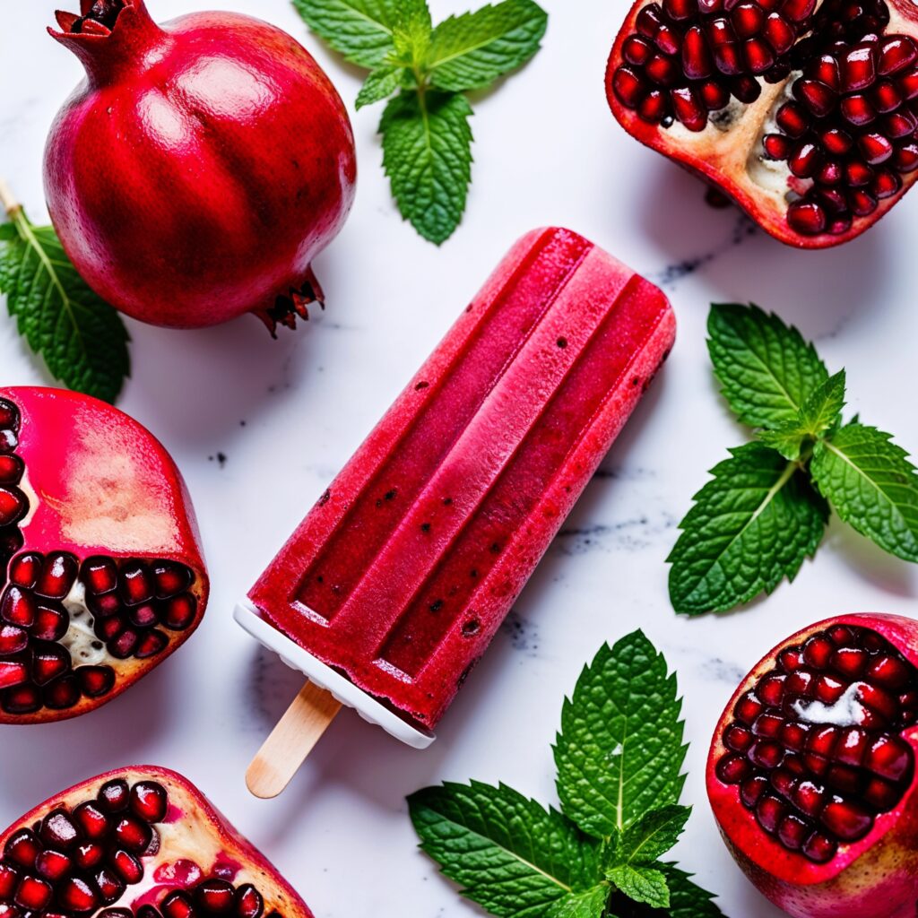 Delightful pomegranate and mint treats, offering a perfect blend of fruity sweetness and refreshing mint!