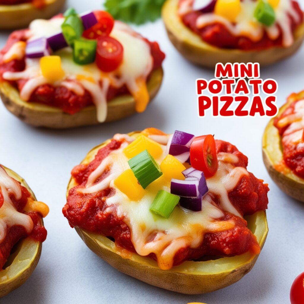 Delicious Mini Potato Pizzas: A fun and healthy snack for kids using small potatoes, marinara sauce, and cheese