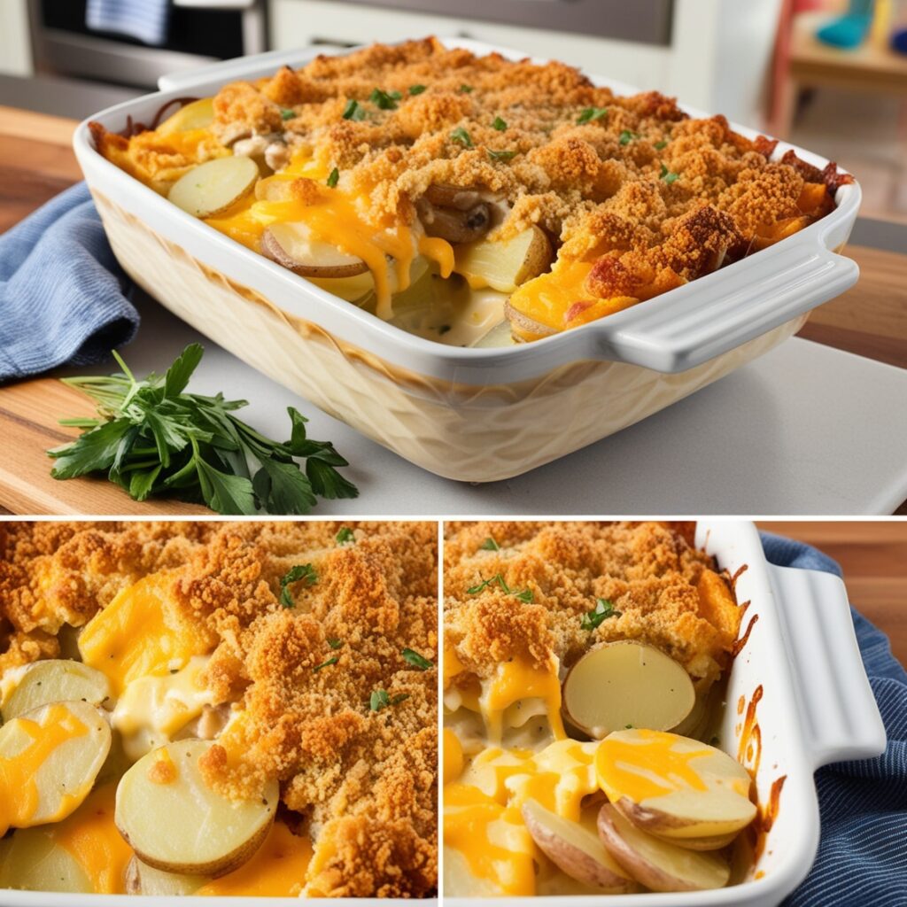 Delicious Cheesy Potato Casserole, a perfect dish celebrating Potatoes for Kids.