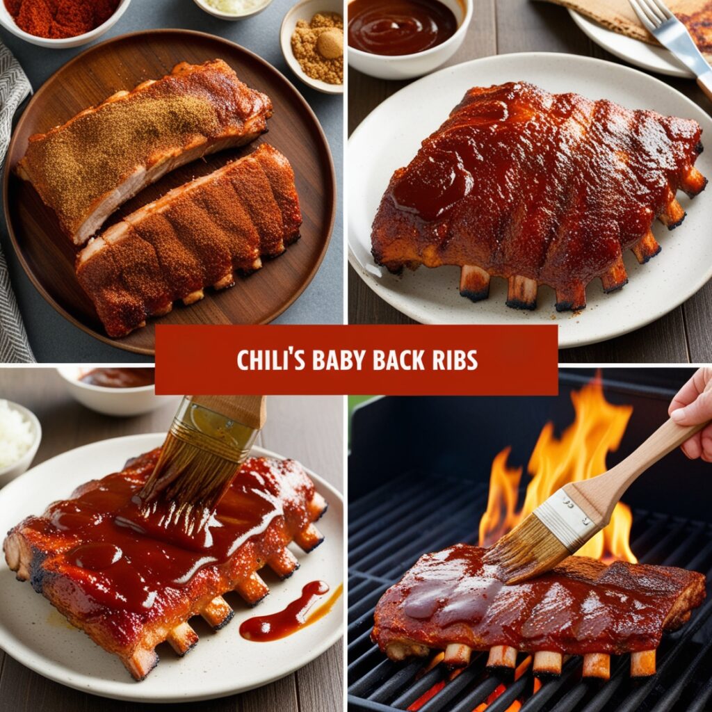 Avibrant and appetizing image of homemade "Chili's Baby Back Ribs"