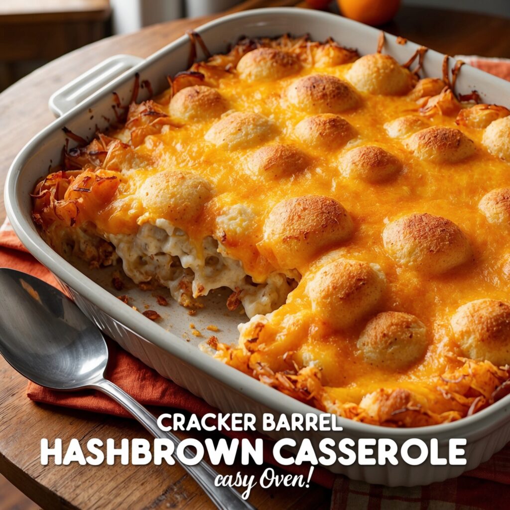 image of a delicious Homemade "Cracker Barrel Hashbrown Casserole"