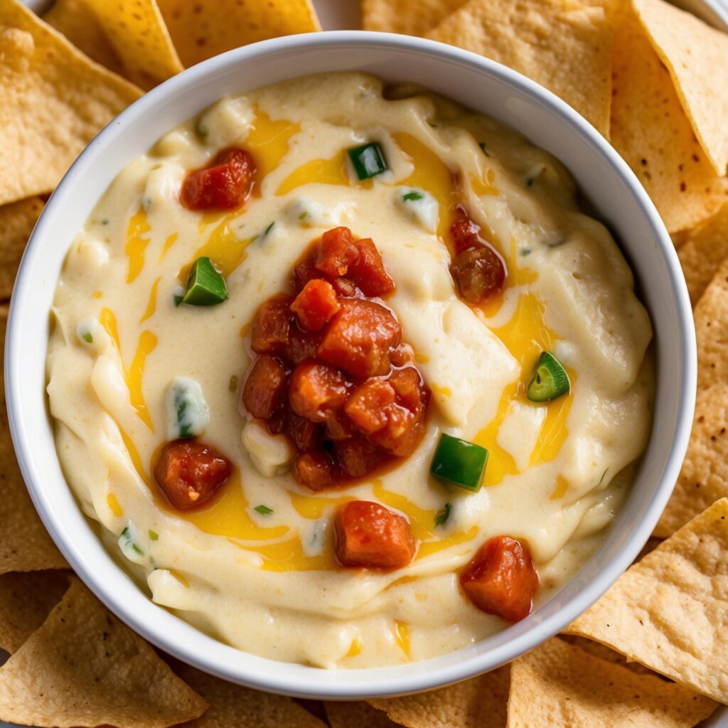 A vibrant and appetizing image of homemade "Chili’s Queso"