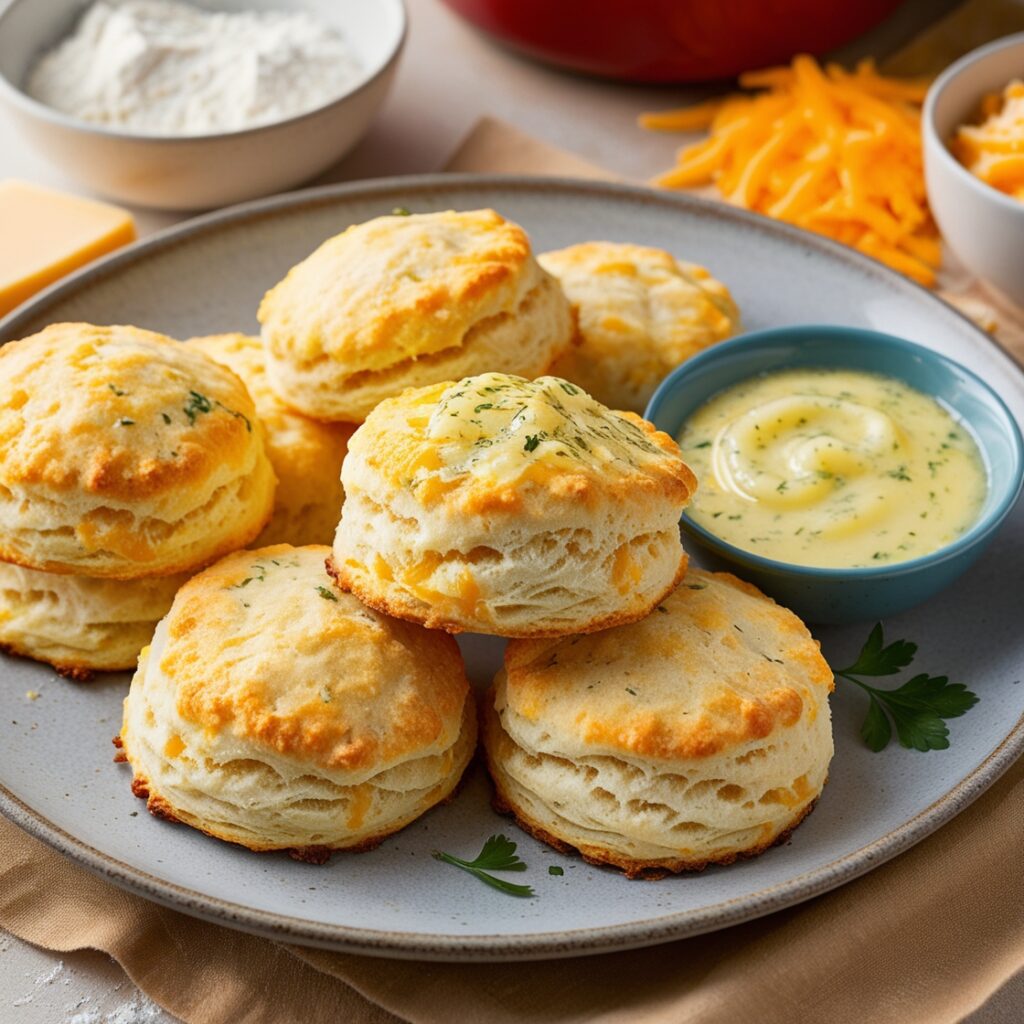 Secret Restaurant Copycat Recipes: a vibrant and appetizing image of homemade "Red Lobster Cheddar Bay Biscuits"