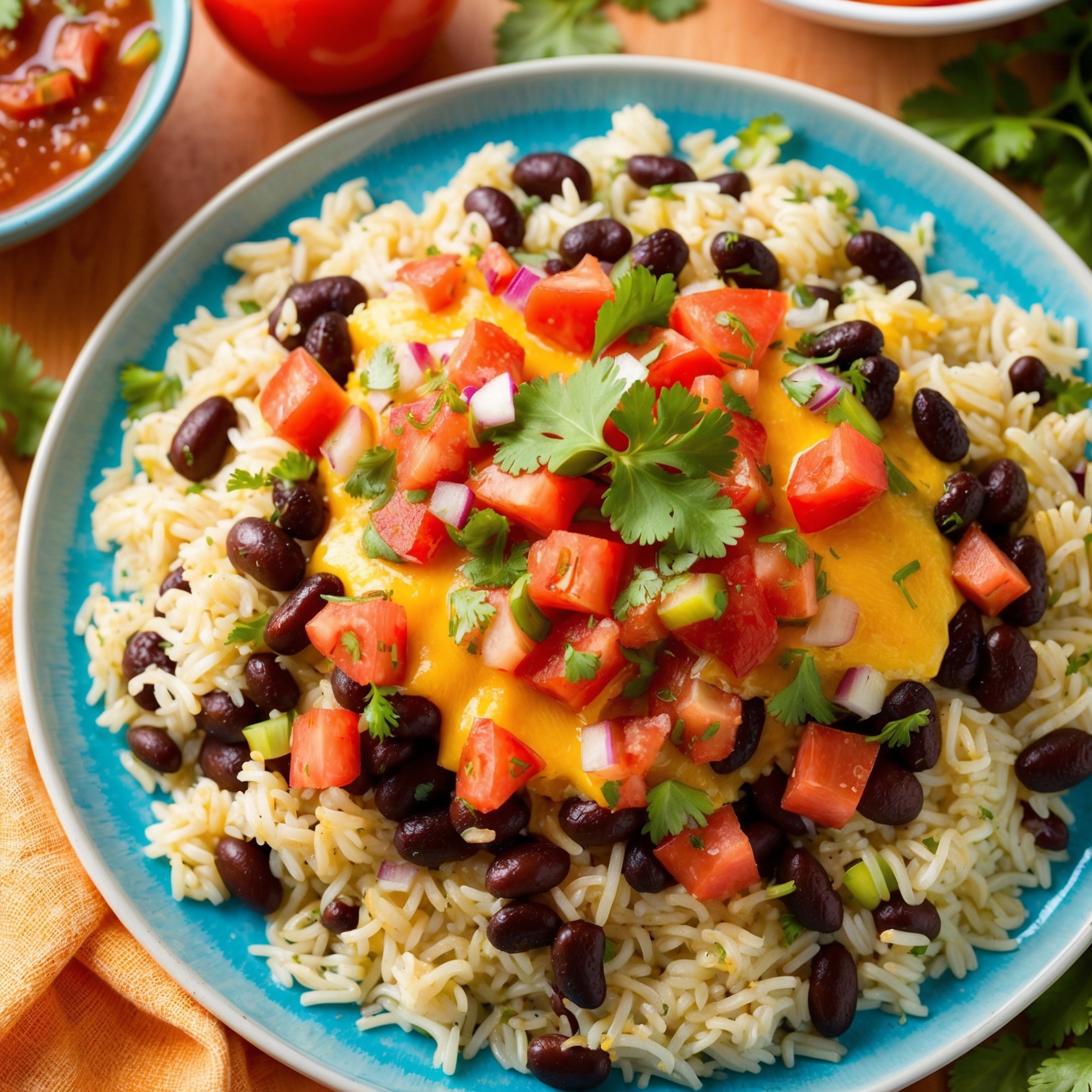 A colorful plate Served with vibrant fresh ingredients for a healthy and delicious meal.