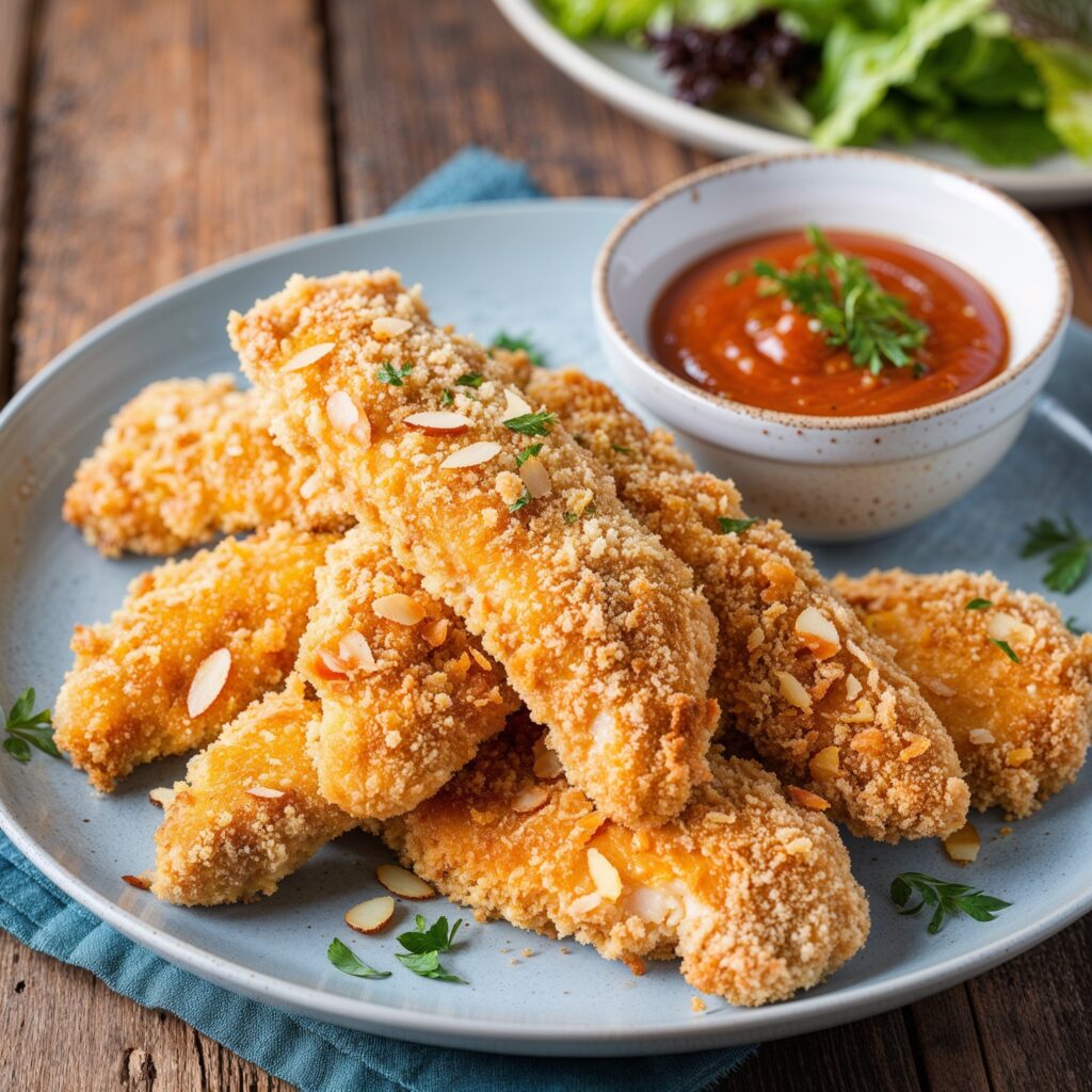 Almond-Crusted Chicken Tenders, packed with Vitamin B12, protein, and healthy fats, perfect for kids’ growth.