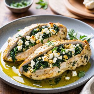 Spinache and Feta Stuffed Chicken Breast