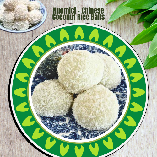 Healthy Snack Ideas Generator: Delightful Nuomici—Chinese coconut rice balls, soft and chewy, perfect for a sweet yet nutritious snack!"