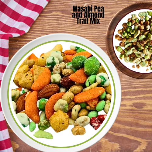 A zesty blend of wasabi peas and crunchy almonds for a spicy, nutritious snack on the go!