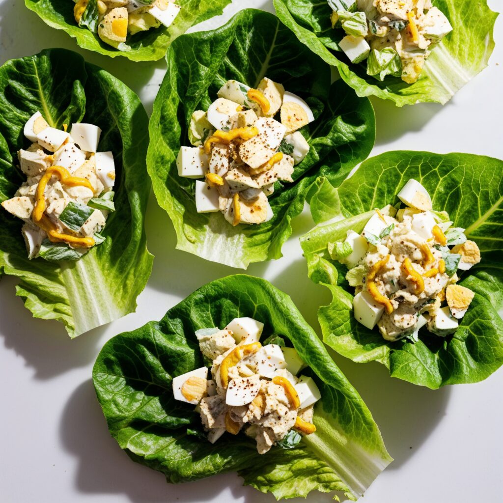 Egg salad lettuce wraps—a delicious, healthy meal choice to support efforts against childhood obesity.