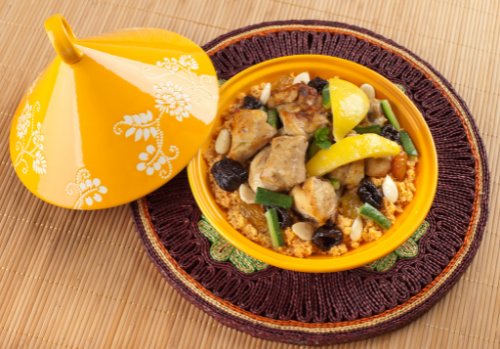 Moroccan cuisine: A vibrant fusion of flavors from Arabic, Mediterranean, Andalusian, and Berber culinary traditions.